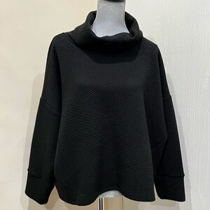 Shannon Passero Black Ribbed Sweater Top